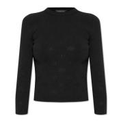 Wol Top Balenciaga , Black , Dames