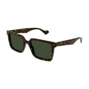 Stijlvolle zonnebril in Havana met groene lenzen Gucci , Brown , Dames