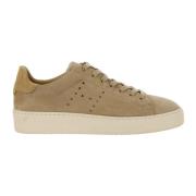 Beige Nubuk Sneakers met geperforeerde zijkant Hogan , Beige , Dames