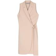 Beige Crepe Wrap Midi Jurk D.Exterior , Beige , Dames