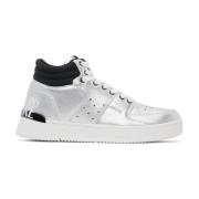 Zilveren Patentleren High Top Sneakers Versace Jeans Couture , Gray , ...