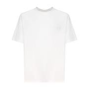 Witte Katoenen T-shirt met Zijlogo Ferrari , White , Heren