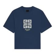 Blauw T-shirt met 4G embleem Givenchy , Blue , Heren