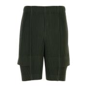 Stijlvolle donkergroene Bermuda shorts Issey Miyake , Green , Heren