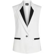 Tweekleurig op maat gemaakt gilet met pieklapels Karl Lagerfeld , Whit...