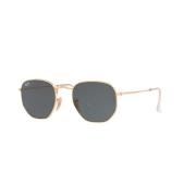 Hexagonale Zonnebril in Goud en Blauw Ray-Ban , Yellow , Unisex