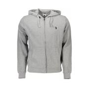 Grijze hoodie met rits en capuchon U.s. Polo Assn. , Gray , Heren