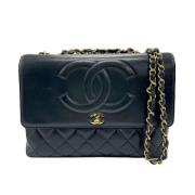 Pre-owned Leather shoulder-bags Chanel Vintage , Black , Dames