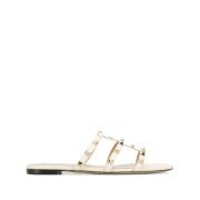 Witte Rockstud Leren Sandalen Valentino Garavani , White , Dames