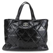 Pre-owned Leather totes Chanel Vintage , Black , Dames