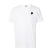 Wit Play T-shirt met Zwart Logo Comme des Garçons Play , White , Heren