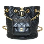 Pre-owned Leather shoulder-bags Chanel Vintage , Black , Dames