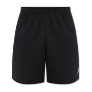 Katoenen shorts met bedrukt logo Balenciaga , Black , Heren