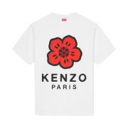 Wit Bloemenprint T-shirt Kenzo , White , Heren