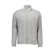 Grijze Sweatshirt met Rits en Borduursel Superdry , Gray , Heren