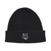 Vossenhoofd Beanie Hoed Zwart Maison Kitsuné , Black , Heren