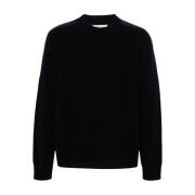 Blauwe Wol Crew Neck Sweater Maison Margiela , Blue , Heren