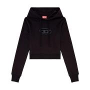 Zwarte Logo Print Hoodie Diesel , Black , Dames