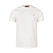 Casual Katoenen T-shirt voor Mannen Fred Perry , White , Heren