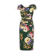 Bloemenprint Off-Shoulder Jurk Dolce & Gabbana , Multicolor , Dames