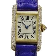 Pre-owned Yellow Gold watches Cartier Vintage , Purple , Dames