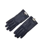 Pre-owned Leather gloves Hermès Vintage , Blue , Dames