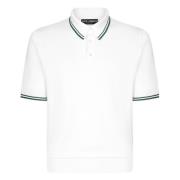 Zijden Polo Shirt Wit Korte Mouwen Dolce & Gabbana , White , Heren