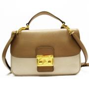 Pre-owned Leather handbags Miu Miu Pre-owned , Beige , Dames