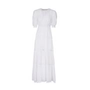 Witte Kantjurk met Gerimpelde Rok Charo Ruiz Ibiza , White , Dames