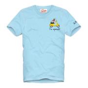 Snoopy Moto T-Shirt MC2 Saint Barth , Blue , Heren