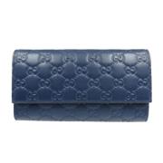 Pre-owned Leather wallets Gucci Vintage , Blue , Dames