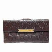 Pre-owned Leather wallets Gucci Vintage , Brown , Dames