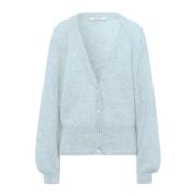 Zachte Alpaca Blend Cardigan met Diepe Halslijn IVY OAK , Blue , Dames