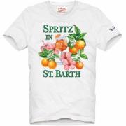 Geborduurd Katoenen T-shirt MC2 Saint Barth , White , Heren