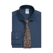 Blauw Regular Fit Chambray Overhemdjurk met Engelse Spreidkraag Brooks...