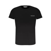 Zwart T-shirt met Print Logo Trussardi , Black , Heren