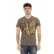 Elegant Bruin T-shirt met Frontprint Trussardi , Brown , Heren