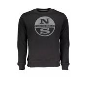 Verhoogd Casual Zwart Sweatshirt met Print North Sails , Black , Heren