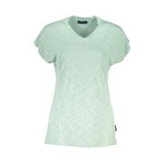 Groene Viscose V-hals Logo Top North Sails , Green , Dames