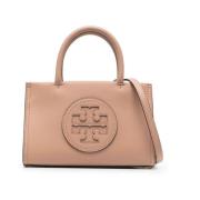 Roze Rotan Beige Leren Schoudertas Tory Burch , Pink , Dames