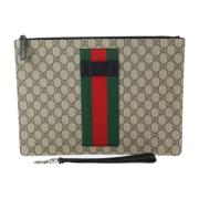 Pre-owned Canvas clutches Gucci Vintage , Beige , Dames