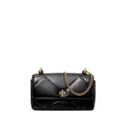 Zwarte Diamant Gestikte Schoudertas Tory Burch , Black , Dames