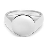 Mens Circular Sterling Silver Signet Ring Nialaya , Gray , Heren