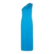 Blauwe Maxi Jurk Met Één Schouder P.a.r.o.s.h. , Blue , Dames