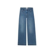 Patch Pocket Slim Palazzo Jeans Frame , Blue , Dames