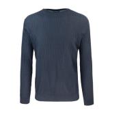 Blauwe Crew Neck Wollen Trui Emporio Armani , Blue , Heren