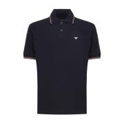 Blauwe Polo T-shirt met Gestreepte Rand Emporio Armani , Blue , Heren