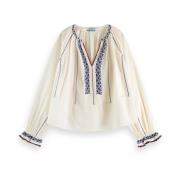 Blouse met borduurdetails Scotch & Soda , White , Dames