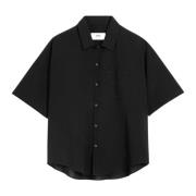 Zwarte Haai Kraag Shirt Ami Paris , Black , Heren