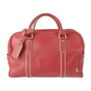 Pre-owned Leather travel-bags Louis Vuitton Vintage , Red , Dames